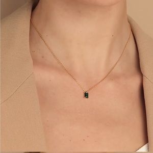 Emerald and 18K Gold Plated Necklace - Never Worn!